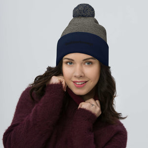 Margo's Collection - #putitdownformargo - Black Embroidery - Pom-Pom Beanie - Different hat colors available