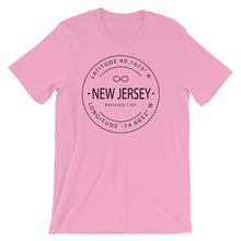 New Jersey - Short-Sleeve Unisex T-Shirt - Latitude & Longitude