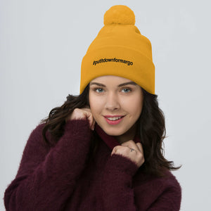 Margo's Collection - #putitdownformargo - Black Embroidery - Pom-Pom Beanie - Different hat colors available